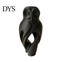 Matte Black Craft 3D Printed Owl Figurine, Hollow Modern Art Sculpture with Finish, Burr-Free Minimalist Desk Decor for Home Office Bookshelf,