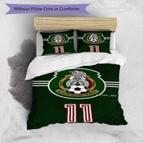 Mexico Football Team Emblem Printed Pattern Duvet Cover Set – includes 1 duvet cover and 2 matching pillowcases Bedroom decor Christmas gifts 135cm*200cm