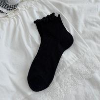 Socks Women's Spring and Summer Plaid Lace Socks Cotton Breathable Sweat-absorbing Sweet Bow Short Women's Socks Ballet Style One Size