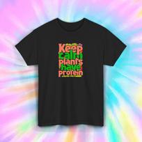 Keep Calm Plants Have Protein Shirt Vegan Fitness Healthy Lifestyle Tee S-5XL L