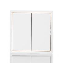 Large Board PC Plastic Flame Retardant PC Plate EU Standard White Black Grey Gold Color 2 Gang 1 Way Wall Light Switch (White,80*80mm&Eu Standard)
