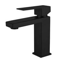 Luxury Modern Single Handle Zinc Alloy Brushed Matte Black Ceramic Deck Mounted Metered Basin Mixer Faucet Bathroom Living Room (Black,Stainless Steel)