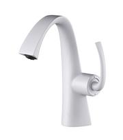 Matte White Single Lever Basin Mixer Tap Solid Brass Body Ceramic Cartridge Deck Mounted Contemporary Bathroom Sink Faucet (White,electroplating)
