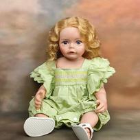 Full body Silicone Reborn Toddler Girl Princess Sue-Sue Hand-detailed Paiting Rooted Hair waterproof Toy for Girls Toys 52cm