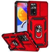 Skirta Redmi Note 12 Pro 4G dėklas Dangtelis Redmi Note 12 Pro Fundas Stumdomas objektyvo žiedo laikiklis Galinis buferis Redmi Note 12 Pro Redmi Note 12 Pro 4G raudona