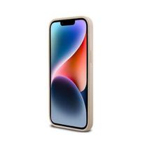Išmaniojo telefono dėklas - DKNY - iPhone 14 Pro Max - Vieno stripės oda - Metalinis logotipas - Rožinė