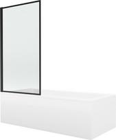 Vonia Mexen Cubik su apdaila ir stiklo sienele, 150x70 cm + 80 cm, white+I/fix/black frame