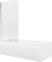 Vonia Mexen Cubik su apdaila ir stiklo sienele, 150x70 cm + 70 cm, white+I/swing/chrome