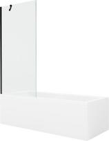 Vonia Mexen Cubik su apdaila ir stiklo sienele, 160x70 cm + 80 cm, White+Black/Transparent