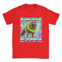 Pipi-Kiwi Italian-Brainrot Raccoon Kiwi Character Funny Meme T Shirt Summer T-Shirts Couple Cotton O-Neck Tees Short Sleeve S