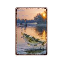 Vintage Animal Various Fish Metal Plate Wall Decor Tin Signs Art Posters Plaque Man Cave Bar Club Decoration Iron Painting 20x30cm（7.8x11.8inch）