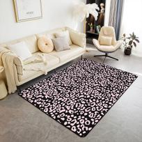 Kids Leopard Decor Carpet Area Rug Cute Pink Love Heart Living Room Rugs for Bedroom for Boys Girls Teens Modern Cheetah Indoor 60x90CM