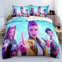 KPop Demonas Medžiotojų Tematikos Patalynės Komplektas Spalvingas Spaudinys Poliesteris Studentų Bendrabučio Paklodė Antklodės Užvalkalas Vaikų Dovana Namų Tekstilė EU Twin(135x200cm)