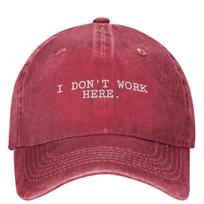 I DON'T WORK HERE Baseball Cap Funny Trucker Fashion Outdoor Gym Baseball Caps Adjustable pink