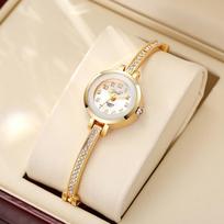 Women's high appearance level vivid exquisite Arabic numerals dial small dial steel band quartz watch. auksas