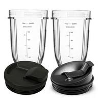 Nutri Ninja 18 Oz puodeliui su 2 sandarinimo dangteliais, tinka 900W/1000W NINJA sulčiaspaudės serijos maišytuvui (2 pakuotė) CHINA