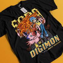 2026 Summer Digimon Adventure Anime TKBirdramonPiyomon Printed Loose Shortsleeved Pure Cotton Childrens Tshirt Tide Unisex S