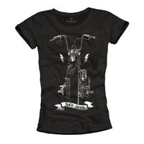 Motorcycle T Shirt Womens Biker Chopper Anarchy Rocker Rockabilly Top Tops Unisex T-Shirt M