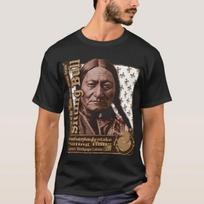 Legendinio Hunkpapa Lakotos Vado Sėdinčio Jaučio Marškinėliai Nauji 100% Medvilnės Trumpomis Rankovėmis Apvalia Kaklo Iškirpte Laisvalaikio Vyriški Viršutiniai Drabužiai L juoda