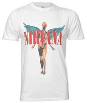 Official Nirvana T Shirt In Utero Angelic Album Logo Kurt Cobain White S to 2XL S