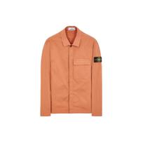 Stone Island 10710 Supima Cotton Twill Stretch-Tc Button-Down Logo Long Sleeve Shirt Men shirts Rust-Red 801510710-V0013 L