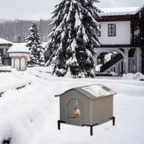 Lauko katės namelis apšiltintas, atsparus oro sąlygoms, neperšlampamas, skirtas tvartui, patogus, apsaugotas nuo vėjo, šiltas žiemai