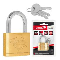 Tvardy sustiprintas žalvarinės spynos 40mm T00422, 40mm, 33mm, 14mm, 6.5mm, 24.5mm, 22mm, žalvaris, kietas plienas, 3 raktai