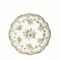 Lėkštė desertinė Homla Lourry, 19 cm x 19 cm, balta sp./žalia sp.