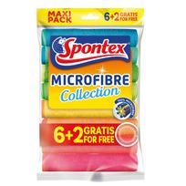 Šluostė, universali Spontex Microfibre, įvairių spalvų, mikropluoštas, 8 vnt.
