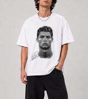CR7 Ronaldo marškinėliai Portugalijos futbolo marškinėliai, Vintažiniai futbolo grafikos marškinėliai, Streetwear Oversize marškinėliai, Dovana gerbėjui, Cristiano stilius L