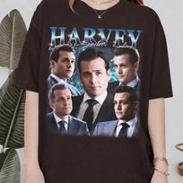 Harvey Specter marškinėliai, Kostiumai TV serialo Vintažiniai marškinėliai, Retro 90-ųjų teisės dramos grafiniai marškinėliai, Gabriel Macht gerbėjų marškinėliai, Dovana teisininkui M gray