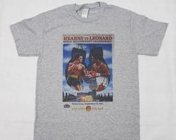 Thomas 'Hitman' Hearns Vs Sugar Ray Leonard fight poster Grey T-Shirt sizes available S-3XL 3XL
