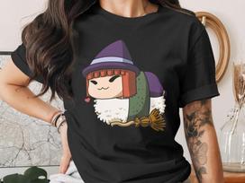 Cute Sushi Halloween Witch T-Shirt, Japanese Anime Gift, Kawaii Anime Sushi Shirt, Cute Japan Manga Art 3XL