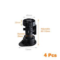 Cabinet Legs Plinth Feet Set of 4 Adjustable for Easy Furniture Leveling 120-150 1#