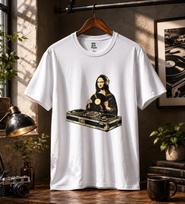 Funny DJ Mona Lisa T-Shirt, Vintage Music Graphic Tee | WEAREPURE™ 3XL