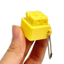 1Pcs Yellow Cheese Shaped Fidget Keychain Cute  It Stress Relief Toy Mini Squeeze Sensory Toy Portable bag charms Bag Pendant