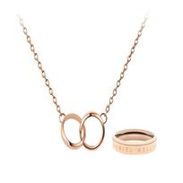 Daniel Wellington Small double ring ring, alloy necklace, same style for men and women, couple model N166R015 auksas