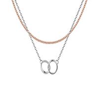 Daniel Wellington Light luxury, simple, small double rings, stackable alloy necklace, same style for men and women, couple style N167N396 sidabras