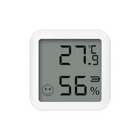 Smart Indoor Temperature & Humidity Sensor Hygrometer Thermometer Alarm Battery Display Black/White PC Material Google Home Tuya SH06