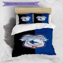 Cardiff Fc Crest Printed Pattern Duvet Cover Set – includes 1 duvet cover and 2 matching pillowcases Bedroom decor Christmas gifts 135cm*200cm