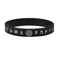 Vnox 12mm silikoninė apyrankė vyrams, minkšta guminė silikoninė apyrankė, Nordic Compass Rune Almut apyrankių rinkinys