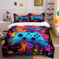 Colorful Gamepad Bedding Set  Bedding Duvet Cover Set Duvet Cover Pillowcases (1 * Duvet Cover 2 * Pillowcases, without duvet insert) 135x200cm