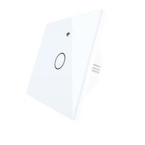 Tuya App WiFi RF433 Smart Touch Wall Switch Backlight No Neutral Wire Voice Control 1 Gang EU Smart Switch (White,86mm*86 mm&Eu Standard) balta