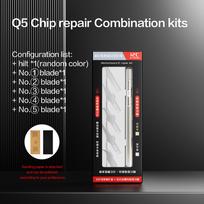 I2C 4-in-1 Glue Remover Steel Blade Knife for Phone Motherboard IC Chip NAND Hard Drive Pry Handle Edge Disassembly Repair Tool Q5 Chip Repair Kit