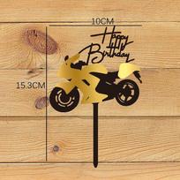 Cartoon Motorcycle Cake Toppers Gold Black White Cupcake Decoration  Boy Style 7
