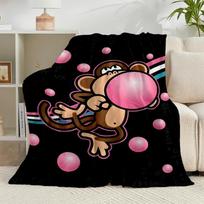 1PC Monkey Blowing Bubble  Flannel Blanket Gift, Suitable for Both Men And Women, Soft Ideal for Beds And Sofa, Birthday Or Christmas Gift 75x90cm