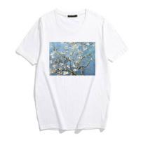 Van Gogh Almond Blossom Oil Vintage Painting T-Shirt Women Causal Tumblr Fashion Grunge Aesthetic Printed Tee Cute White Tops XL