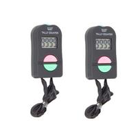 2PCS 4 Digits Digital Up and Down Counter Electronic Manual Hand Clicker Button