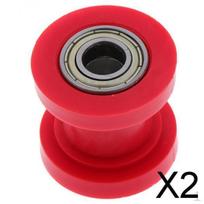 10mm Chain Roller Pulley Tensir Wheel Guide for Motorcycles , Red, 2