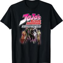 JoJo Keisti Nuotykiai 3 dalis Stardust Crusaders Anime Marškinėliai S juoda